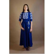 Embroidered Dress "Cotton Neptune"